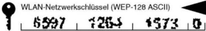 WLAN-Netzwerkschlüssel (WEP-128 ASCII) 5597 1264 1573 0