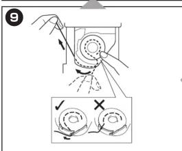 Diagram illustrating a mechanical assembly process with labeled parts and directional arrows indicating motion or movement.