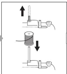 Diagram illustrating mechanical assembly steps with labeled arrows and directional arrows indicating movement or force directions.