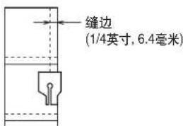 缝边 (1/4英寸, 6.4毫米)
