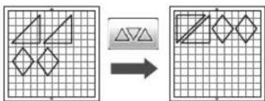 Diagram showing transformation of geometric shapes into a grid, with an arrow indicating progression.