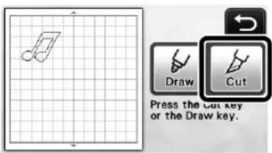 Draw Cut Press the Cut key or the Draw key.