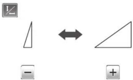Diagram showing a right triangle and its bidirectional transformation with minus sign and plus sign icons