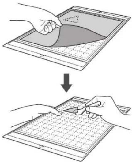 Diagram illustrating a process of surface smoothing or cutting with labeled steps and a 3D mesh preview