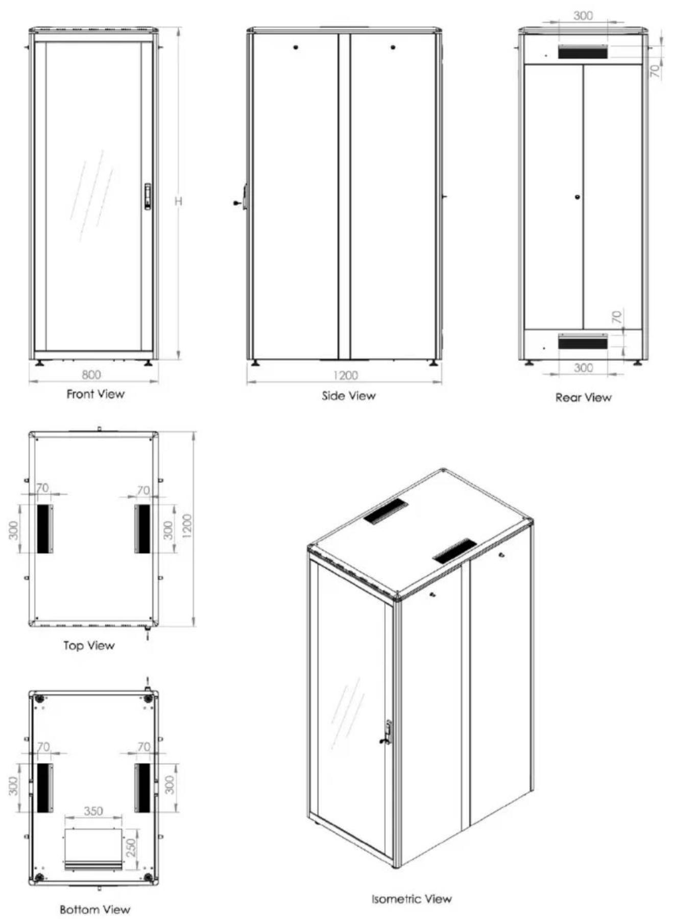 Digitus DN-31136 - a. Netzwerkschränke Unique Serie - 13