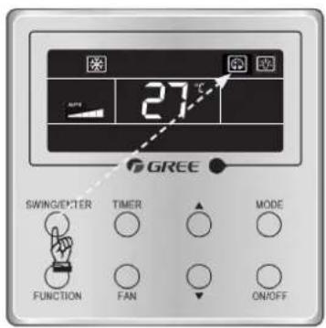 GREE SWING/PIETER TIMER MODE FUNCTION FAN ON/OFF