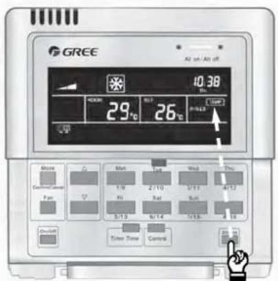 GREE Air on/Alt off 10.38 400K 29°C 26°C PULLS Noise Control Fan Mati Tat Wind Temp 1/9 2/10 3/11 4/12 RU Sat Sut 3/13 6/14 1/15 16 Quick Timer Time Control 20:00