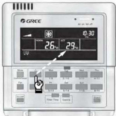 GREE At 10/All off 10:30 26°C 29°C I/O Mole Air Condition Control Fps Min Max Low Max Thru 1.9 2.15 3/11 4/11 Fps Sat Sun 5/13 8/14 7/15 8/14 Time Time Controls