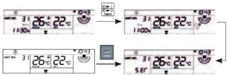 31 26°C 22°C 1:30 10:43 31 26°C 22°C 1:00 10:43 UNIT NO. 31 26°C 22°C 500W SET 10:43 31 26°C 22°C 5ER