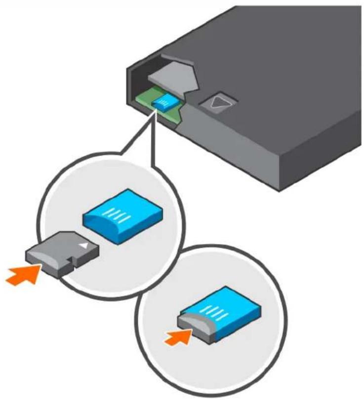 DELL EqualLogic PS6610E - Einsetzen der MicroSD-Karte - 1