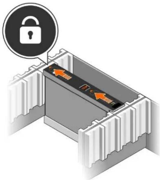 DELL EqualLogic PS6610E - Abbildung 9: Ein Laufwerk im Laufwerkschacht befestigen - 1