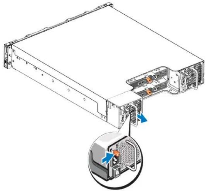 DELL EqualLogic PS6210XS - Entfernen eines Netzteils - 2