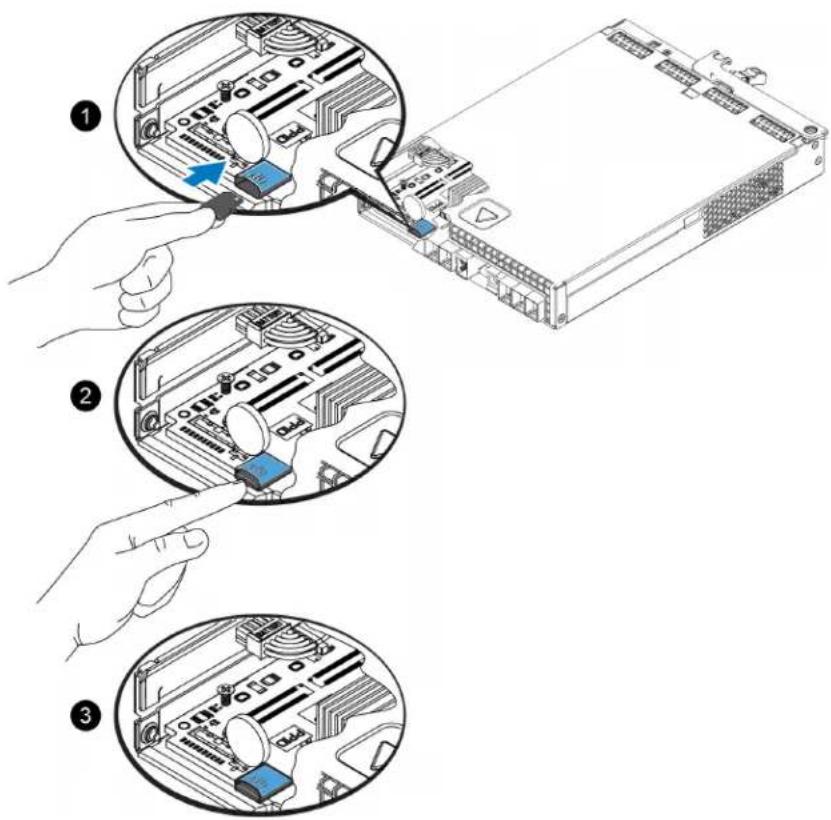 DELL EqualLogic PS4210XV - Einsetzen der microSD-Karte - 1