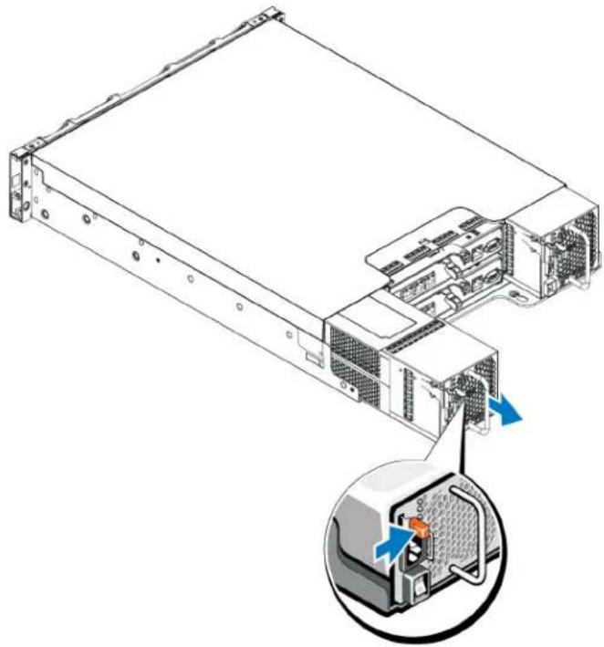 DELL EqualLogic PS4210XS - Entfernen eines Netzteils - 2