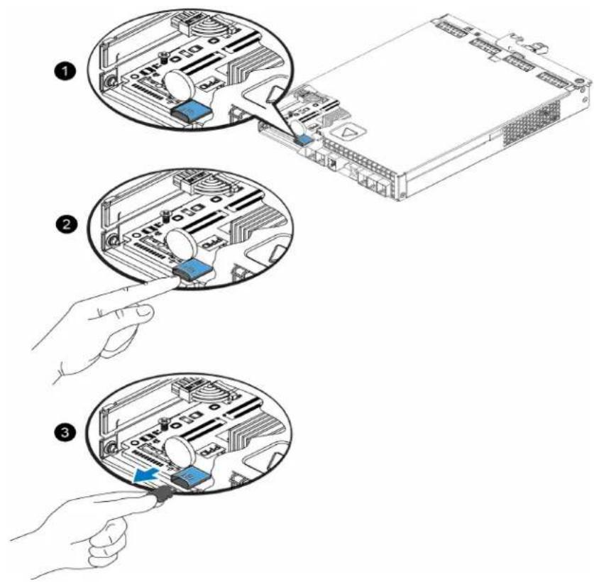 DELL EqualLogic PS4210XS - Entfernen der microSD-Karte - 2