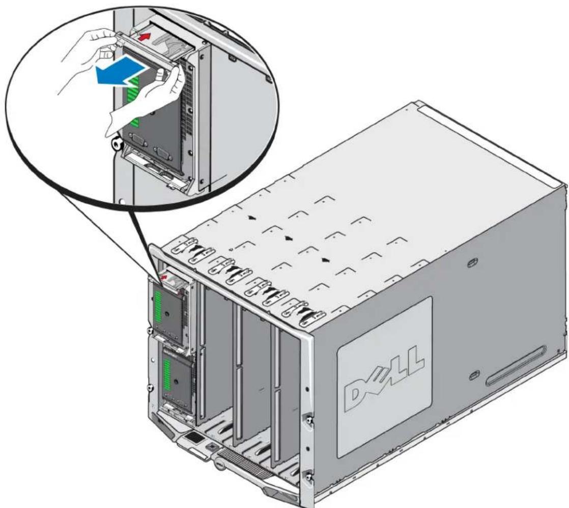 DELL EqualLogic PS M4110 - Entfernen der Blade-Schublade aus dem oberen Gehäuse - 2