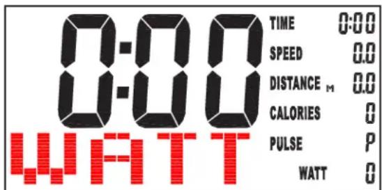 0:00 TIME 0:00 SPEED 0.0 DISTANCE M 0.0 CALORIES 0 PULSE P WATT 0