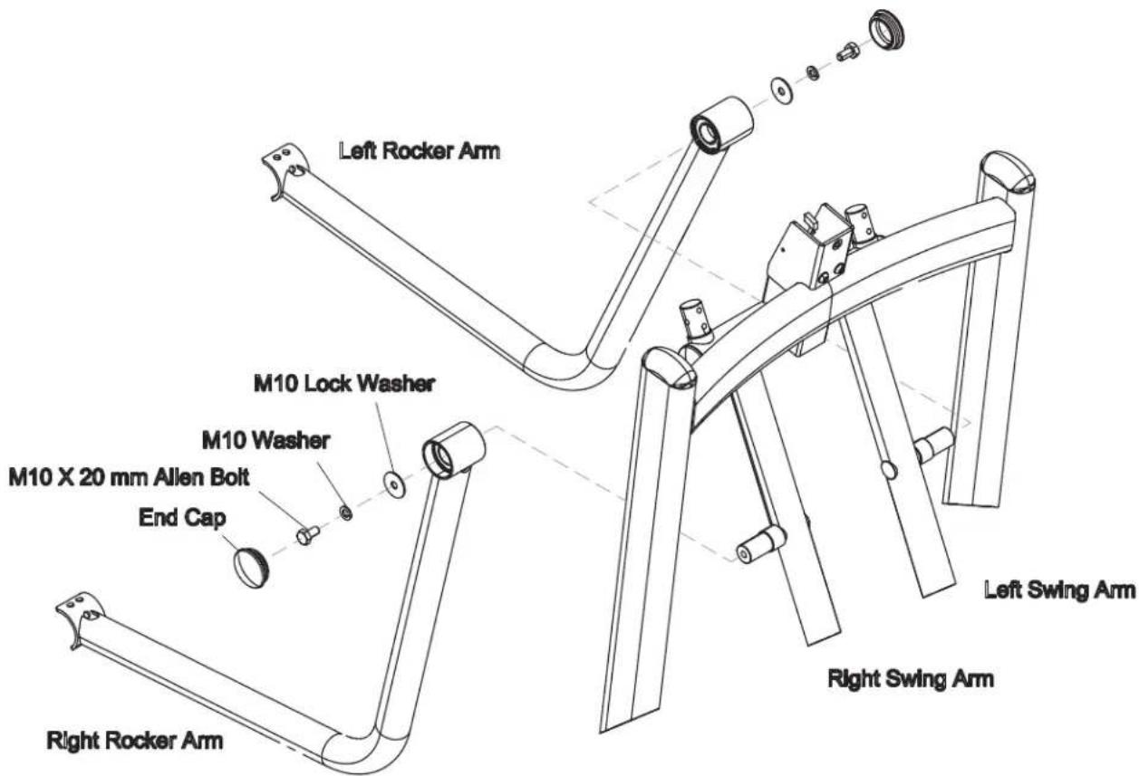Left Rocker Arm M10 Lock Washer M10 Washer M10 X 20 mm Allen Bolt End Cap Right Rocker Arm Left Swing Arm Right Swing Arm