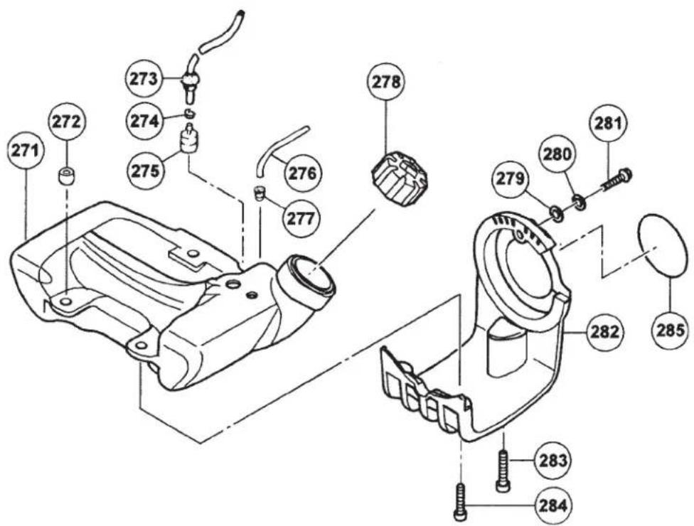 Technical diagram of a mechanical assembly with numbered parts for identification
