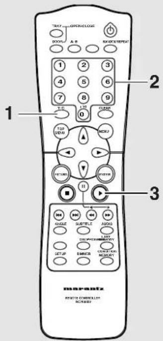 TRAY OPEN/CLOSE DOOR A-B HANDLE/RESET 1 2 3 4 5 6 7 8 9 T.C LIP CLEAR TOP WIND MENU RETURN RETURN OUTPUT AVGLE SWITCHLE AUDIO STOP DISPENDED HISTORY SETUP OWNER CENSIVE MEMORY marantz RHOOD CONTROLLER RICHMON