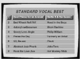 STANDARD VOCAL BEST 2 End Wheeck Nell Roll Hood in the Boys 3 babyheadboxman Stock Machine 4 Gooby Love Angie Philip William 5 Prunee the Day Formerly an Artist 6 Q1, Beam Piuts 7 Abstract Jazz Phunk John Tom 8 Rock the Love Jive Hot Monkey Stick