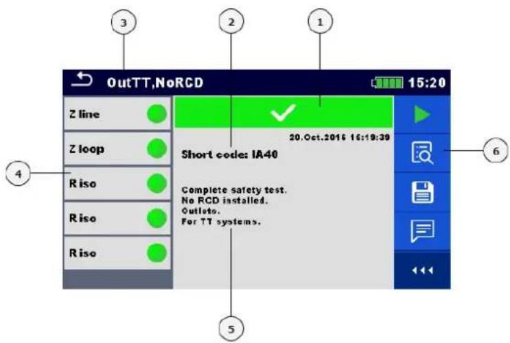 BENNING IT 200 - Ergebnisbildschirm der Auto Sequence® - 1