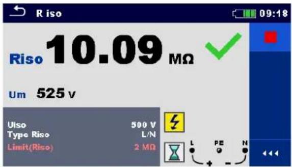 Riso 10.09 MΩ Um 525 V Uiso 500 V Type Riso L/N Limit(Riso) 2 MΩ L PE N + -