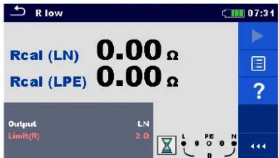 R cal (LN) 0.00 Ω R cal (LPE) 0.00 Ω Output LN Limit(R) 2 Ω L PE N 0