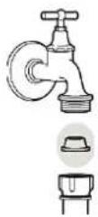 Exquisit WA8014-340-A - Clean water inlet strainer and water outlet valves - 1