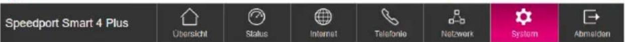 Speedport Smart 4 Plus Übersicht Status Internet Telefonio Netzwerk System Abmelden