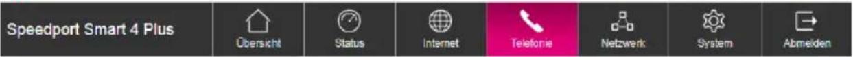 Speedport Smart 4 Plus Übersicht Status Internet Telefonie Netzwerk System Abmeiden