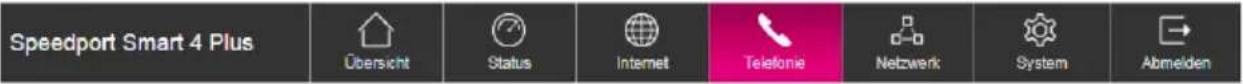 Speedport Smart 4 Plus Übersicht Status Internet Telefonie Netzwerk System Abmelden
