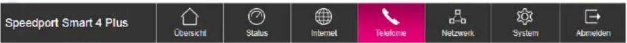 Speedport Smart 4 Plus Übersicht Status Internet Telefonie Netzwerk System Abmelden