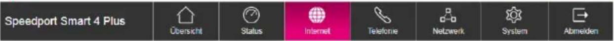 Speedport Smart 4 Plus Übersicht Status Internet Telefonie Netzwerk System Abmeiden