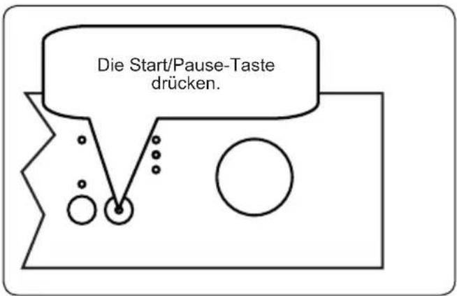 Die Start/Pause-Taste drücken.