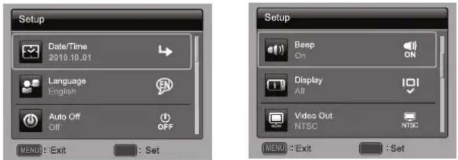 MINOX DC 1411 - Setup Menu - 1