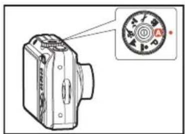 Diagram of a digital camera with an inset showing the circular dial and its internal components.