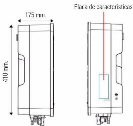 175 mm. 410 mm. Placa de características