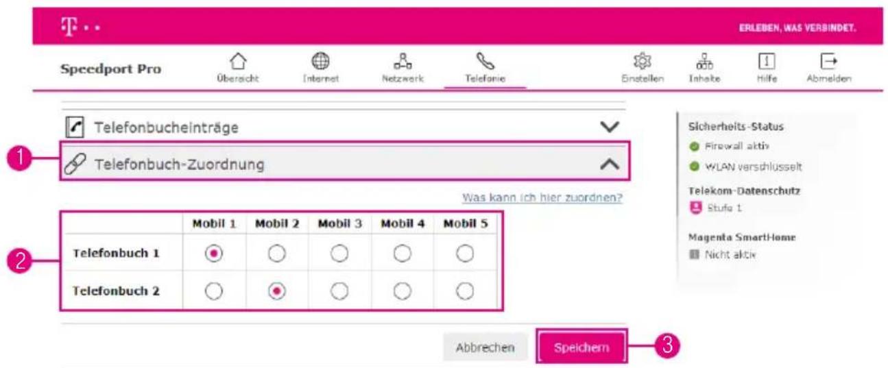 Speedport Pro Übersicht Internet Netzwerk Telefonie Einstellen Inhalbe Hilfe Abmelden Telefonbuchinträge Telefonbuch-Zuordnung Was kann ich hier zuordnen? Telefonbuch 1 Telefonbuch 2 Mobil 1 Mobil 2 Mobil 3 Mobil 4 Mobil 5 Abbrechen Speichem Sicherheits-Status Firewall aktiv WLAN verschlüsselt Telekom-Datenschutz Stufe 1 Magenta SmartHome Nicht aktiv