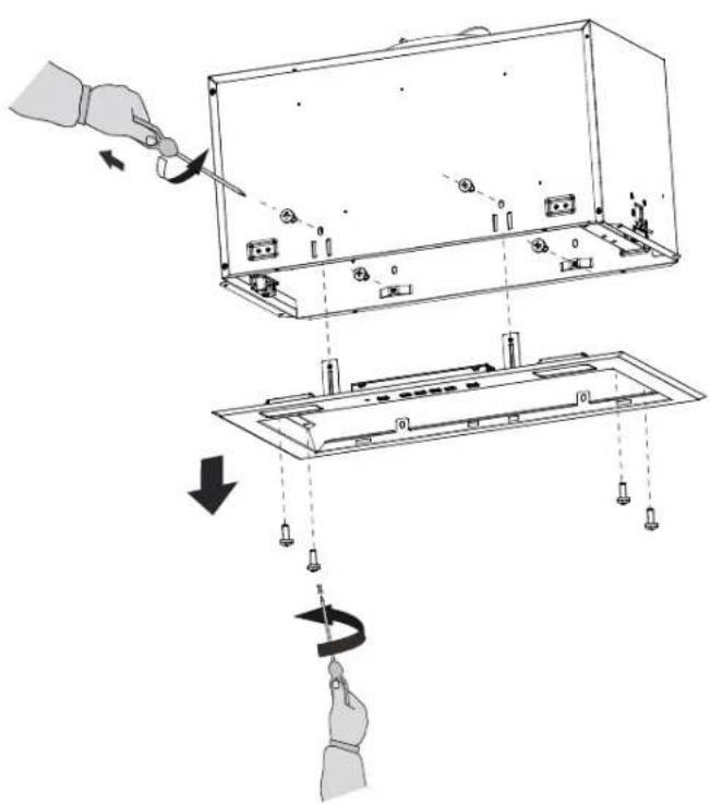 Diagram illustrating a mechanical assembly process with labeled components and directional arrows indicating motion or assembly steps.