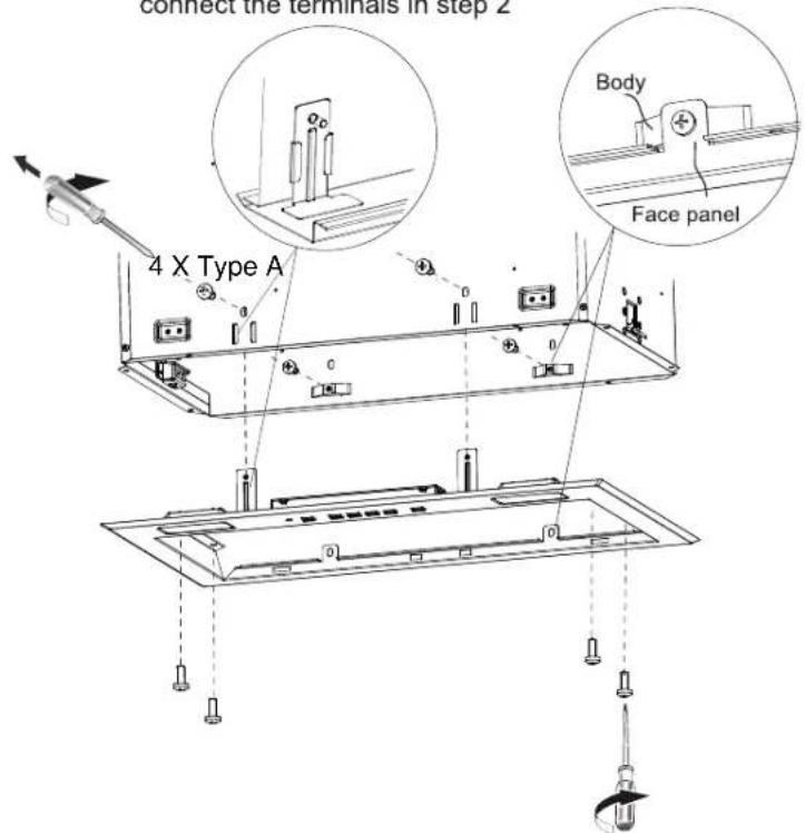 connect the terminals in step 2 4 X Type A Body Face panel