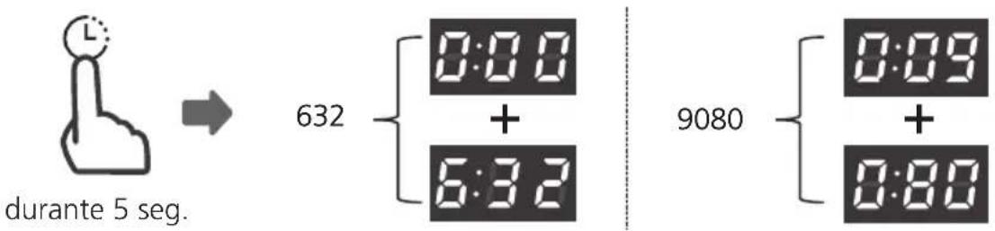 durante 5 seg. 632 + 6:32 9080 + 0:09 0:08