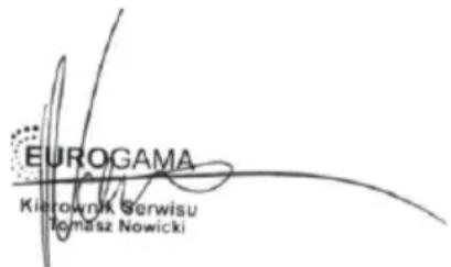 EUROGAMA Kierownik Serwisu Tomasz Nowicki