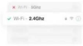 × Wi-Fi - 5Ghz ✓ Wi-Fi - 2.4Ghz