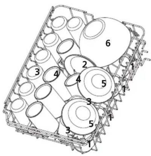 Technical diagram of a multi-cylinder storage tray with numbered compartments and labeled parts