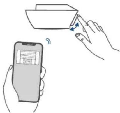 Illustration showing a hand interacting with a smartphone displaying a document, with a magnified view of the device's screen.