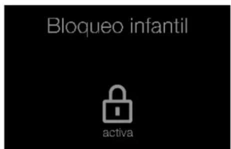 Bloqueo infantil activa
