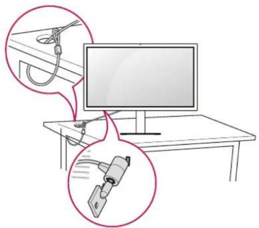 LG 27MD5KLP - Verwenden des Kensington-Schlosses - 2