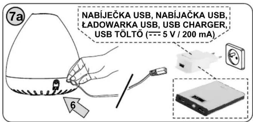 7a NABÍJEČKA USB, NABÍJAČKA USB, ŁADOWARKA USB, USB CHARGER, USB TÖLTO (--- 5 V / 200 mA) 6