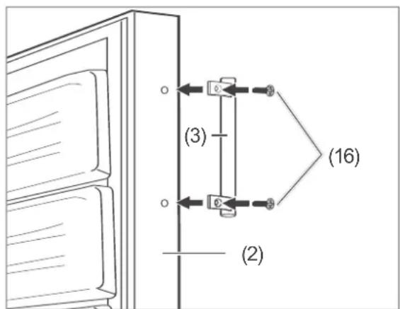 Hanseatic HGS14355DW - Attaching the door handle - 2